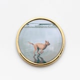 "Custom Lapel Pin Round Gold" - Keepsakes in gold by Kimbra Designs