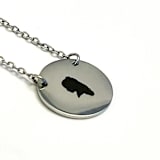 "Custom Silhouette Engraved Necklace" - Keepsakes in silver by Lindsay Kelly Art