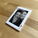 "Custom Ceramic Photo Magnet: 2 of Hearts" - Keepsakes in white by Holly Whitcomb