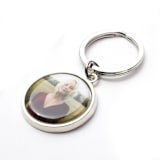 "Custom Round Photo Keychain Silver" - Key Chain in silver by Kimbra Designs