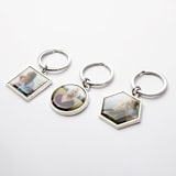 "Custom Round Photo Keychain Silver" - Key Chain in silver by Kimbra Designs