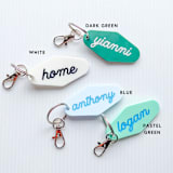 "Custom Name Hotel Keychain" - Key Chain in multicolorassorted-colors by Haven Print Co.