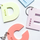 "Monogram Letter Keychain" - Key Chain in multicolorassorted-colors by Haven Print Co.