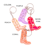 "Cowgirl Boot Keychain" - Key Chain in multicolorassorted-colors by Haven Print Co.