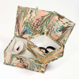 "Hand-Marbled Keepsake Box Set in Flatiron Feathers - Set of 2" - Keepsake Boxes in multicolor by Inner Child
