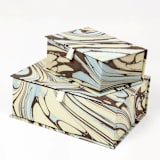 "Hand-Marbled Keepsake Box Set in Kyoto - Large" - Keepsake Boxes in yellow by Inner Child