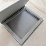 "Custom Gold Foil Initials Linen Keepsake Box for 5x7 Invitation" - Keepsake Boxes in gray by Self Stationery