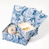 "Hand-Marbled Keepsake Box Set in Ocean Wave - Small" - Keepsake Boxes in blue by Inner Child