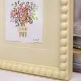 "Custom Bouquet Art in Butter Yellow Frame" - Keepsake Art in yellow by Lily Field Studio