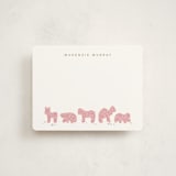 "Animal Cracker Parade" - Children’s Stationery in Pink Sugar by Jennifer Postorino - Front