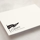 "Vintage Pennant" - Children’s Stationery in Licorice by Oscar and Emma - Karly Depew - Detail