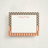 "Checked" - Children’s Stationery in Watermelon by Jenna Holcomb - Front