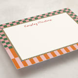 "Checked" - Children’s Stationery in Watermelon by Jenna Holcomb - Detail
