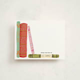 "Painted Book Spines" - Children’s Stationery in Sweet Coral by Shiny Penny Studio - Front
