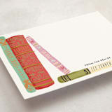 "Painted Book Spines" - Children’s Stationery in Sweet Coral by Shiny Penny Studio - Detail