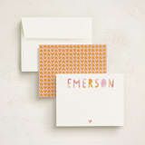 "Painted Name" - Children’s Stationery in Tangerine by Melanie Severin - Assembled