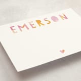 "Painted Name" - Children’s Stationery in Tangerine by Melanie Severin - Detail