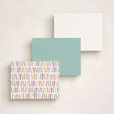 "Confetti Border" - Children’s Stationery in Rainbow by Creo Study - Back of Card Options