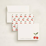"twin cherries" - Children’s Stationery in Whipped Cream by Karidy Walker - Assembled