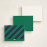 "Wide Stripe Nautical" - Children’s Stationery in Emerald by Seth Caskey - Back of Card Options