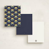 "Folk Florals" - Children’s Stationery in Sky by Amber Barkley - Back of Card Options