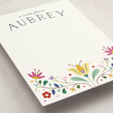 "Folk Florals" - Children’s Stationery in Sky by Amber Barkley - Detail