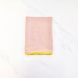 "100% Organic French Linen Mauve Embroidered Tea Towel" - Tea Towels in purple by Tina Huang
