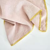 "100% Organic French Linen Mauve Embroidered Tea Towel" - Tea Towels in purple by Tina Huang