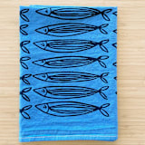 "Blue Sardines Tea Towel" - Tea Towels in blue by Julie Peach