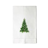 "Evergreen Tree Embroidered Hand Towel" - Tea Towels in white by Virginia Marcello