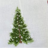 "Evergreen Tree Embroidered Hand Towel" - Tea Towels in white by Virginia Marcello