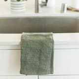 "Stone Washed Linen Tea Towel - Sage" - Tea Towels in green by Powered By People