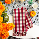 "Abigail Plaid Handwoven Cotton Kitchen Towel" - Tea Towels in red by Archive New York