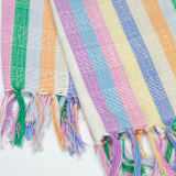 "Maxine Pastel Rainbow Striped Handwoven Cotton Towel" - Tea Towels in multicolorassorted-colors by Archive New York