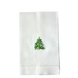 "Holiday Tree Embroidered Hand Towel" - Tea Towels in white by Virginia Marcello