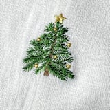 "Holiday Tree Embroidered Hand Towel" - Tea Towels in white by Virginia Marcello