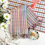 "Valentina Rainbow Striped Handwoven Cotton Kitchen Towel" - Tea Towels in multicolor by Archive New York