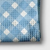"Waffle Weave Kitchen Towel - Gingham Blue" - Tea Towels in blue by Clairebella