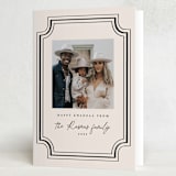 "Classic Holiday Frame" - Kwanzaa Cards in Charcoal by Kanika Mathur - Folded Card