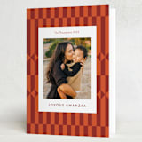 "Kente Cloth" - Kwanzaa Cards in Scarlet by Anelle Mostert - Folded Card