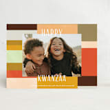 "Quilted Colorblock" - Kwanzaa Cards in Spice by Claire - Front