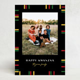 "Kwanzaa Boarder" - Kwanzaa Cards in Onyx by Pixel and Hank - Front