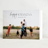 "Modern Happy Kwanzaa" - Kwanzaa Cards in Charcoal by Elan Studio - Folded Card