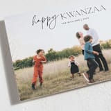 "Modern Happy Kwanzaa" - Kwanzaa Cards in Charcoal by Elan Studio - Detail