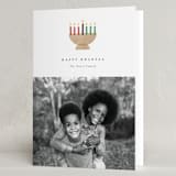 "Mod Candles" - Kwanzaa Cards in Linen by Robert and Stella - Folded Card
