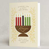 "Botanical Kinara" - Kwanzaa Cards in Canary by Randi Cirelli - Folded Card