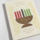 "Botanical Kinara" - Kwanzaa Cards in Canary by Randi Cirelli - Detail