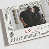 "Striped Frame" - Kwanzaa Cards in Charcoal by Oma N. Ramkhelawan - Detail