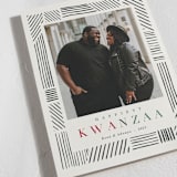 "Striped Frame" - Kwanzaa Cards in Charcoal by Oma N. Ramkhelawan - Detail