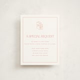 "The Little Heirloom" - Letterpress Baby Shower Insert Cards in Rose by Lucrecia Caporale - Front